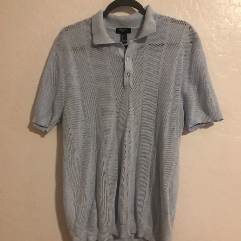 Forever 21 Men's Sky Blue Polo Shirt